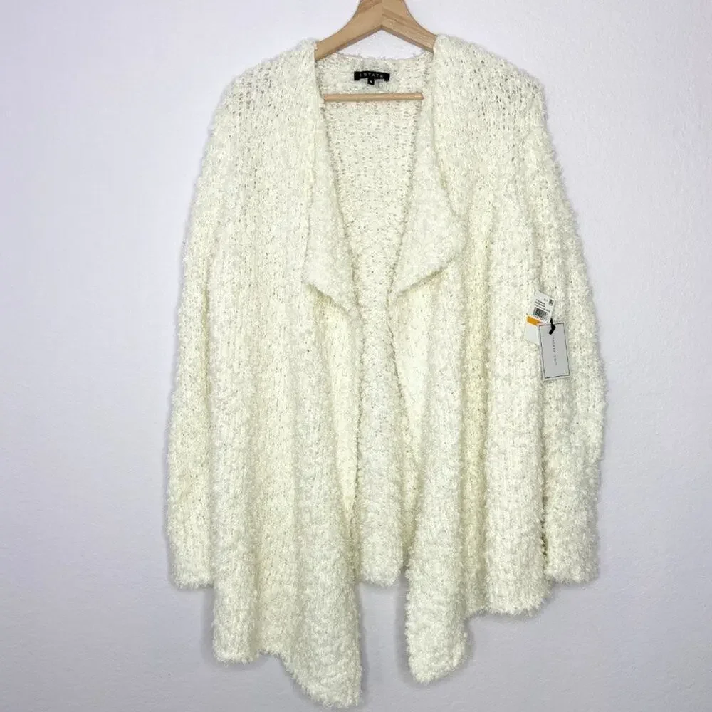 1. State Antique White Golden Hour Drape Front Cardigan NWT Womens Size Small - Picture 2 of 7